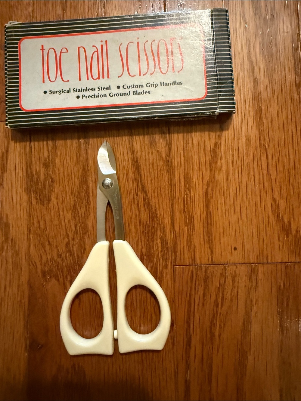 New (Never Used) Toe Nail Scissors with White Handles